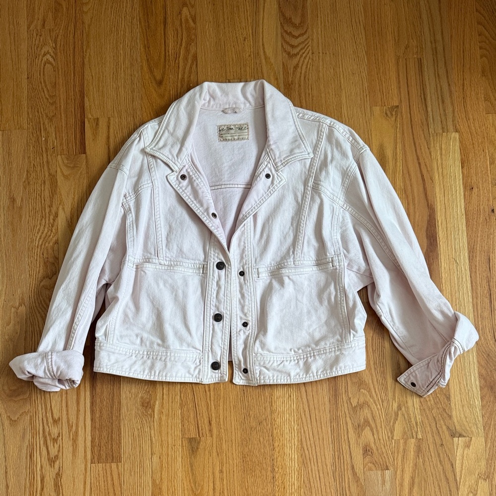 Free People Blush Pink Jean Jacket